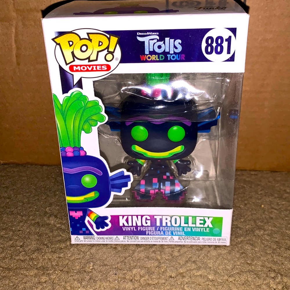 Funko Pop!  Movies Trolls world Tour King Trollex #881 Collectible Figure